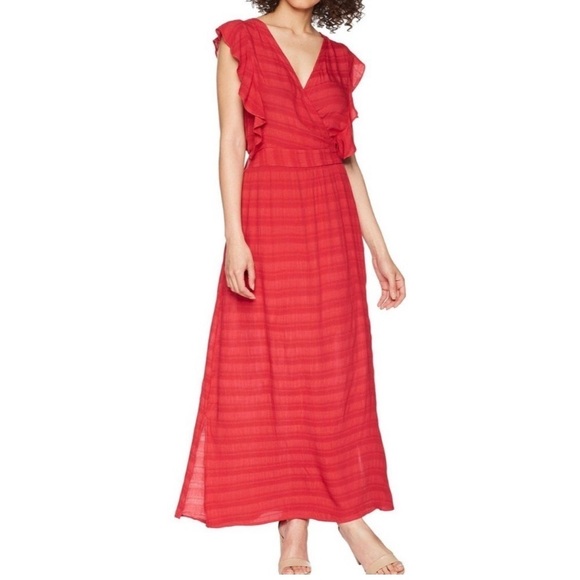 Michael Stars Plisse Flutter-Sleeve Maxi Dress - Picture 2 of 10